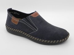 Pantofi din piele, 2465 blue, Rieker